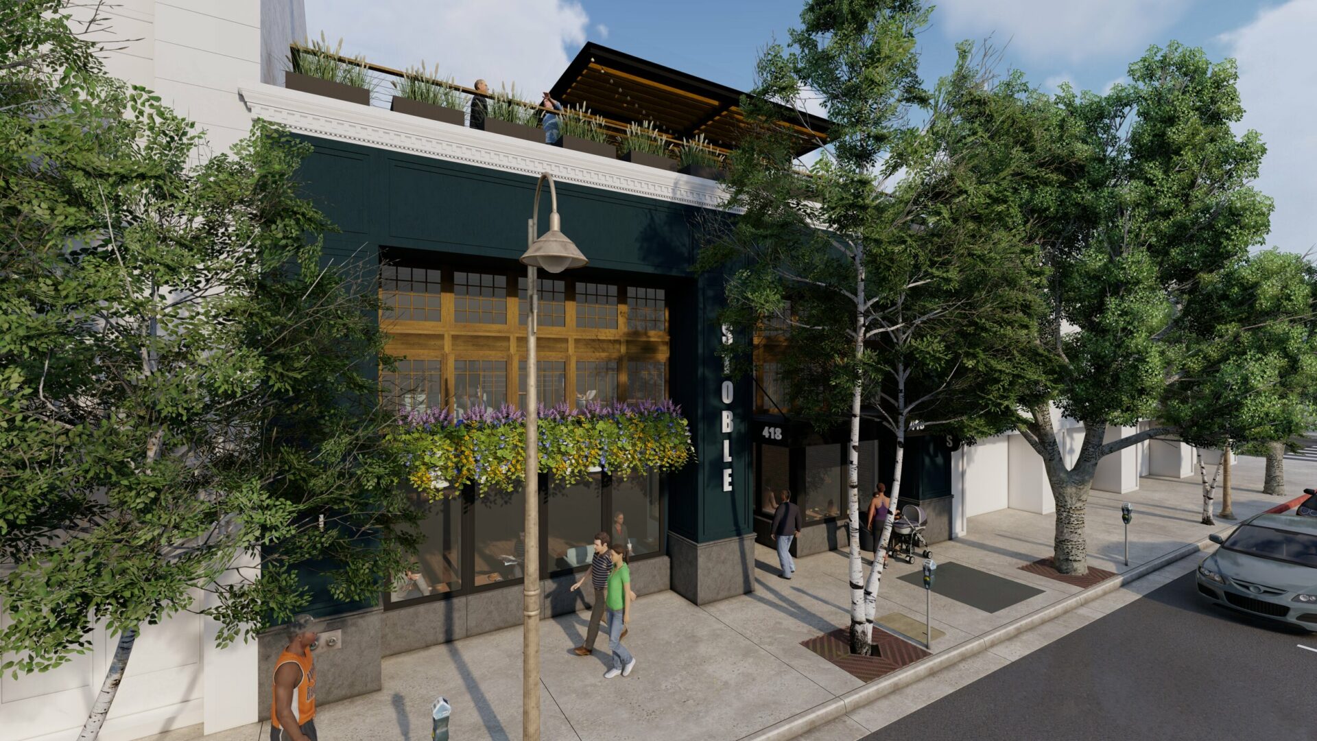 rendering of coffee shop - design by Ryan Jenkins of Distill Designs Services